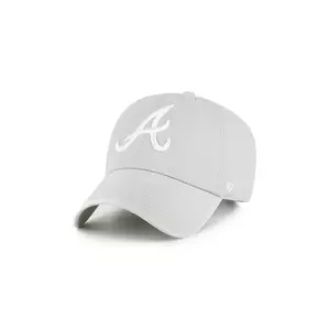 47 brand șapcă de baseball din bumbac MLB Atlanta Braves culoarea gri, uni, B-RGW01GWS-GYD imagine
