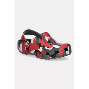 Crocs papuci CLASSIC GEO CAMO CLOG KIDS culoarea gri, 211171 imagine