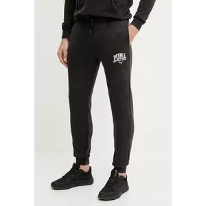 Puma pantaloni de trening bărbați, culoarea negru, cu imprimeu, 684642 imagine
