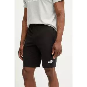 Puma pantaloni scurți din bumbac bărbați, culoarea negru, 682600 imagine