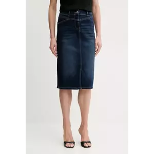 Morgan fustă din denim JAPA culoarea bleumarin, mini, creion, JAPA imagine