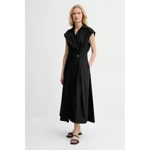 A.P.C. rochie din bumbac robe athena culoarea negru, midi, evazati, COEVD.F35149 imagine