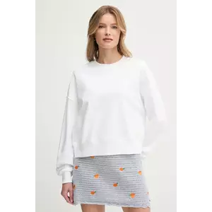 United Colors of Benetton hanorac de bumbac femei, culoarea alb, cu imprimeu, 3UNID109A imagine