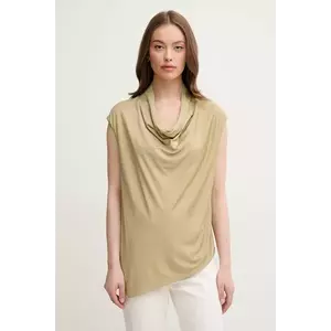 Sisley bluză femei, culoarea verde, uni, 5FNTLQ08P imagine