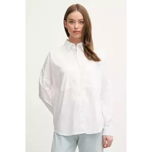 United Colors of Benetton cămașă femei, culoarea alb, cu guler clasic, relaxed, 54KXDQ0B2 imagine