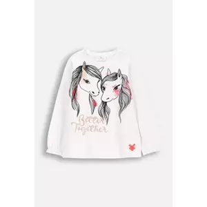 Coccodrillo longsleeve copii culoarea alb, NOSTALGIC MEADOW GIRL KIDS imagine
