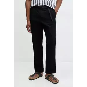 United Colors of Benetton pantaloni de bumbac bărbați, culoarea negru, drept, 4KVBUF05F imagine