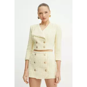 Elisabetta Franchi sacou culoarea galben, cu doua rânduri de nasturi, GI16052E2 imagine