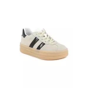 Primigi sneakers de piele întoarsă pentru copii culoarea bej, PLV 79260 imagine