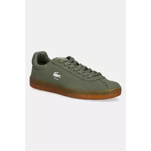 Lacoste sneakers din piele intoarsă BASESHOT culoarea verde, 49SMA0133 imagine