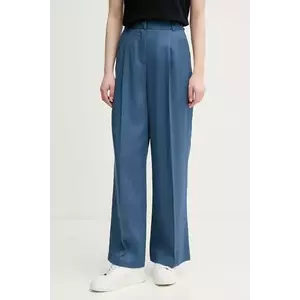 United Colors of Benetton pantaloni femei, culoarea bleumarin, lat, high waist, 4Y09DF08X imagine
