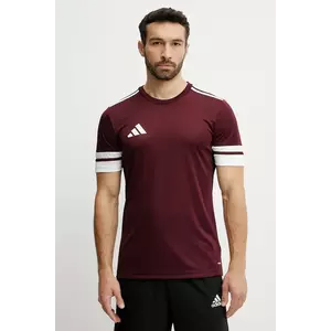 adidas Performance tricou de antrenament Squad 25 culoarea bordo, cu imprimeu, JC8675 imagine