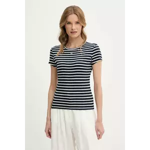 Tommy Jeans tricou femei, culoarea albastru marin, DW0DW17383 imagine