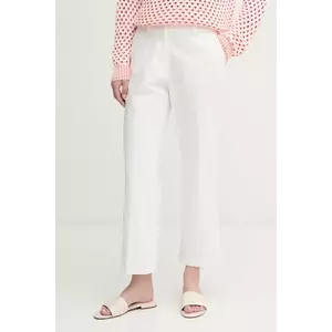 Sisley pantaloni femei, culoarea negru, drept, medium waist imagine