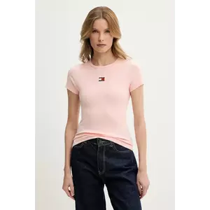 Tommy Jeans tricou femei, culoarea roz imagine