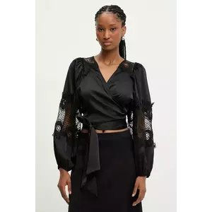 Answear Lab bluza femei, culoarea negru, cu imprimeu imagine