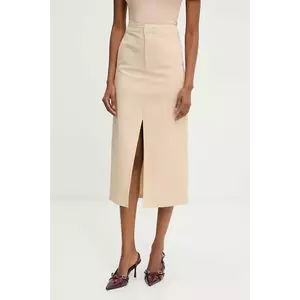 Answear Lab fusta culoarea bej, midi, creion imagine