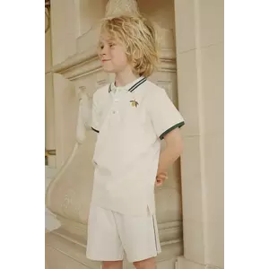 Konges Sløjd pantaloni scurți din bumbac pentru copii FLORIAN SHORTS GOTS culoarea bej, uni, talie reglabila, KS102413 imagine