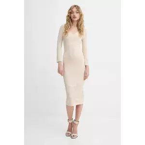 Blugirl Blumarine rochie culoarea bej, midi, mulata, RA5012.MS99E imagine