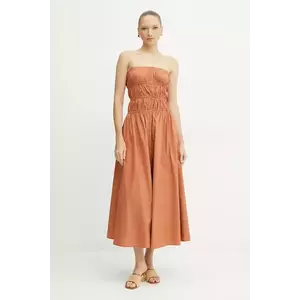 Forte Forte rochie din bumbac culoarea portocaliu, midi, evazati, 13850 my dress imagine