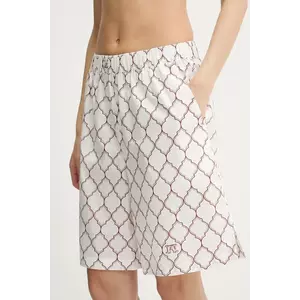 Max Mara Beachwear pantaloni scurți de plajă din bumbac culoarea alb, 2516141029600 imagine
