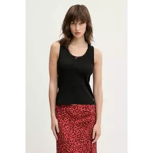 Tommy Jeans top din bumbac culoarea negru, DW0DW20619 imagine