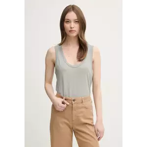 United Colors of Benetton top din bumbac culoarea gri, 3BVXDH00Z imagine