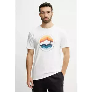 Columbia tricou din bumbac Path Lake barbati, culoarea alb, cu imprimeu, 1934814. imagine