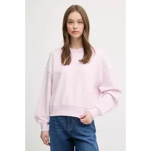 United Colors of Benetton hanorac de bumbac femei, culoarea roz, cu imprimeu, 3UNID109A imagine