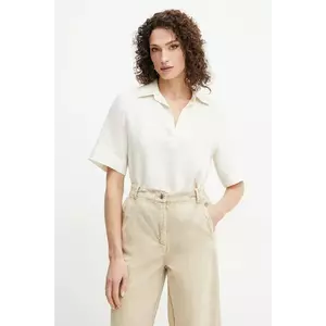 Marella bluză din in Emme by Marella femei, culoarea bej, uni, 2515111032200 imagine