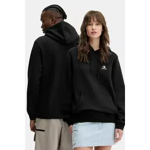 Converse bluză culoarea negru, cu glugă, uni, 10024509-A02 imagine