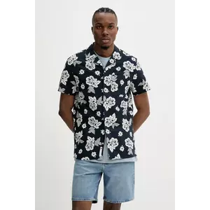 Tommy Jeans cămașă din bumbac bărbați, culoarea bleumarin, regular, DM0DM21351 imagine