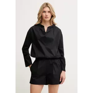 MAX&Co. salopeta din bumbac culoarea negru, bumbac, cu decolteu in v, 2518241022200 imagine