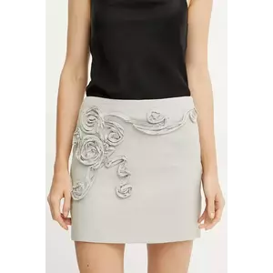 Marella fustă din in IBICE culoarea bej, mini, creion, 2513101051200 imagine