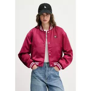 Tommy Jeans geacă bomber culoarea roz, de tranzitie, DW0DW20229 imagine