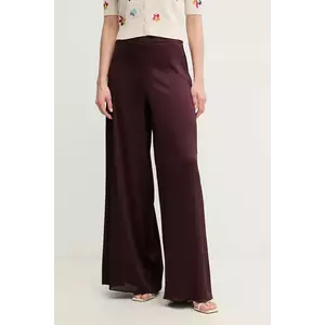 Marella pantaloni Emme by Marella femei, culoarea bordo, lat, high waist, 2515131182200 imagine