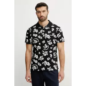Karl Lagerfeld polo de bumbac bărbați, culoarea negru, cu imprimeu, A2M46036 imagine