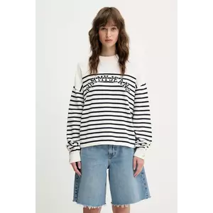 Tommy Jeans pulover de bumbac femei, culoarea bej, DW0DW20251 imagine
