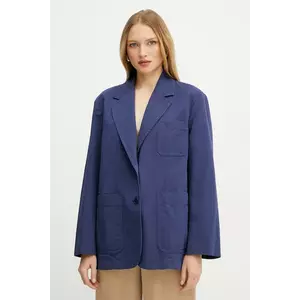 Weekend Max Mara sacou culoarea bleumarin, un singur rând de nasturi, uni, 2515041052600 imagine