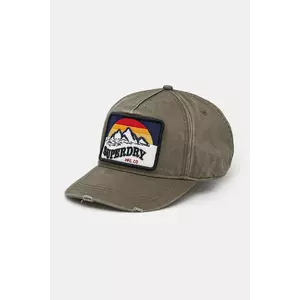 Superdry șapcă de baseball din bumbac femei, culoarea verde, cu imprimeu, W9010177A-6JE imagine