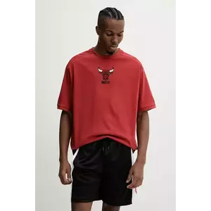 New Era tricou din bumbac bărbați, culoarea portocaliu, cu imprimeu, 60596461 imagine