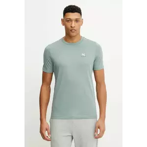 Puma tricou din bumbac ESS ELEVATED bărbați, culoarea verde, melanj, 684726 imagine