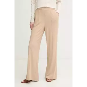 Mos Mosh pantaloni femei, culoarea maro, lat, high waist, 168610 imagine