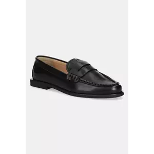 Copenhagen mocasini de piele Suede femei, culoarea negru, cu toc plat, CPH419 imagine