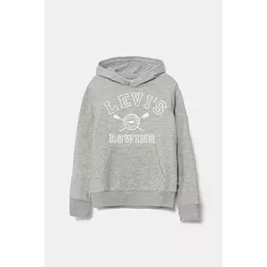 Levi's bluză copii VARSITY ROWING HOODIE culoarea gri, cu glugă, cu imprimeu, 9EM573 imagine