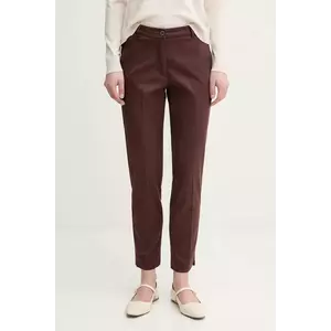 Sisley pantaloni femei, culoarea maro, mulata, medium waist, 4BYW55AH6 imagine