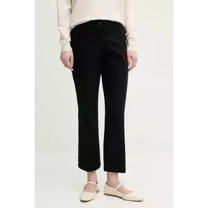 Sisley pantaloni femei, culoarea negru, drept, medium waist imagine