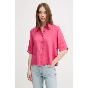 United Colors of Benetton camasa de in culoarea maro, cu guler clasic, regular imagine