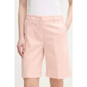 United Colors of Benetton pantaloni scurti femei, culoarea roz, uni, high waist, 4CDRD901W imagine