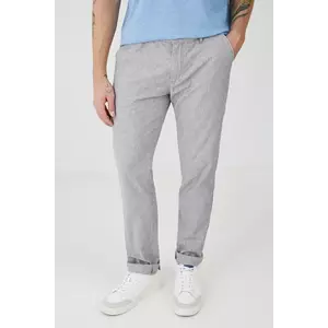 Medicine pantaloni din amestec de in barbati, culoarea gri, mulata imagine